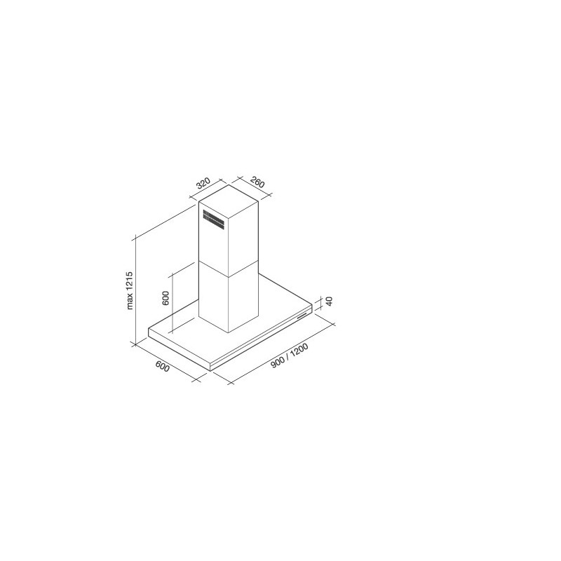 Falmec Lumen Cappa aspirante a isola Acciaio inox 800 m³/h C Convenienza