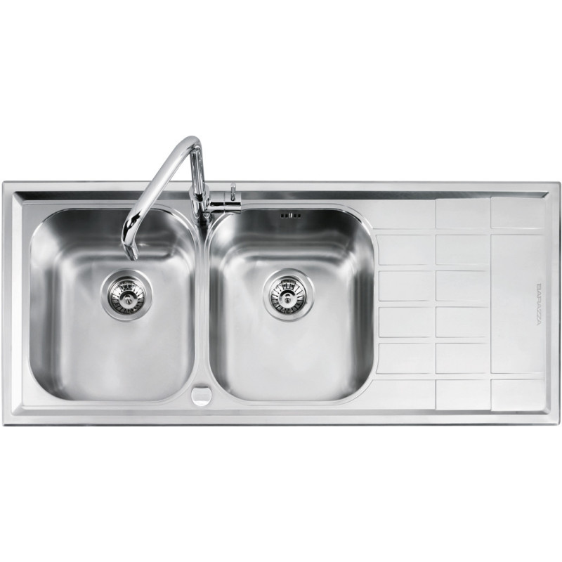 Barazza 1LLV120/2D lavello Lavello ad incasso Rettangolare Acciaio inox Ritorno libero