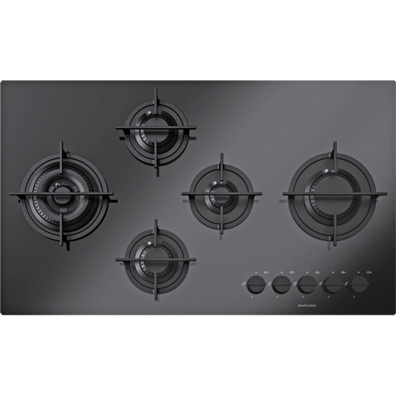 Barazza 1PMD95N piano cottura Nero Da incasso 90 cm Gas 5 Fornello(i) Only for today