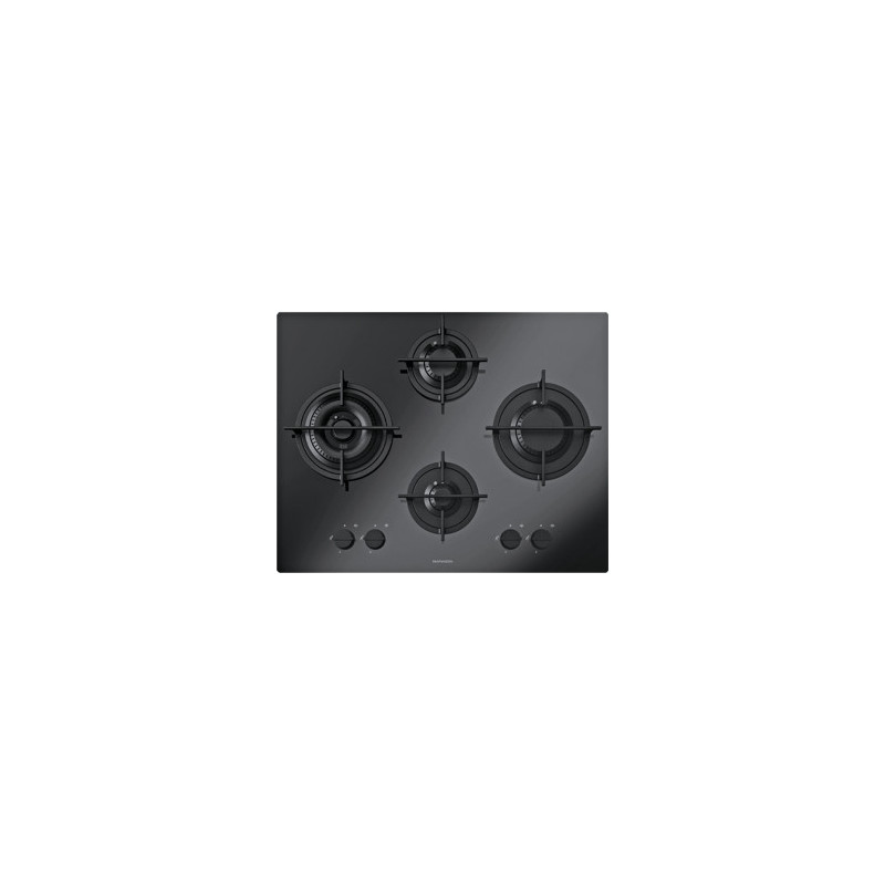 Barazza 1PMD64N piano cottura Nero Da incasso 65 cm Gas 4 Fornello(i) Sostegno trimestrale