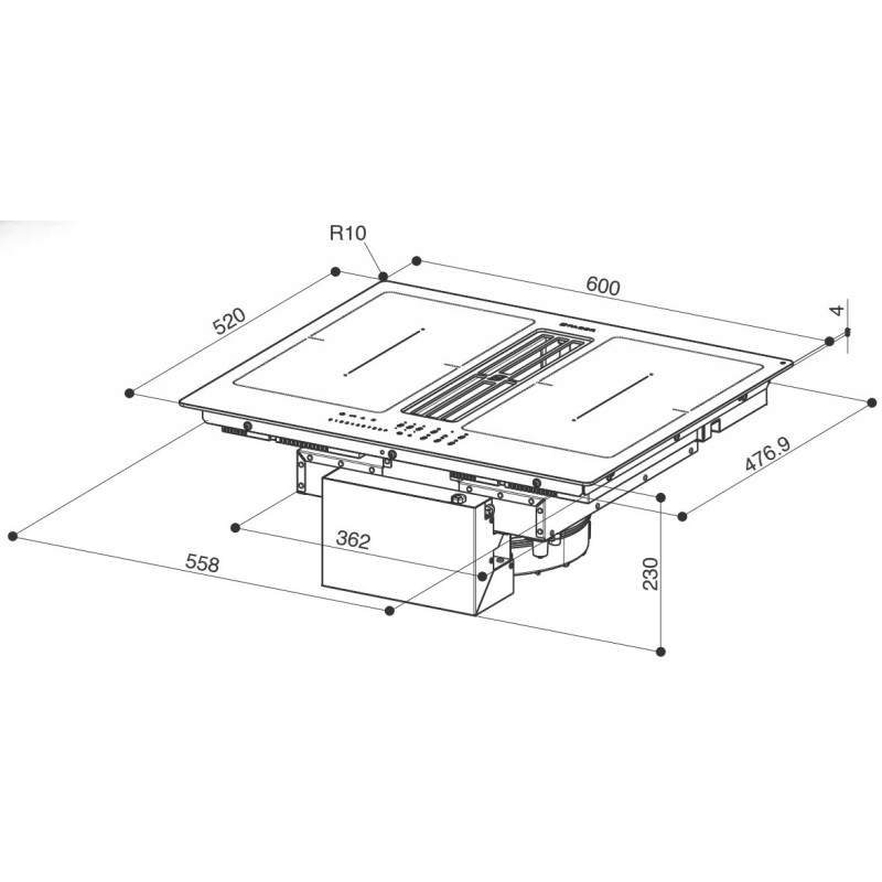FABER S.p.A. Galileo Smart BK A600 Nero Da incasso 60 cm Piano cottura a induzione 4 Fornello(i) Super sconto