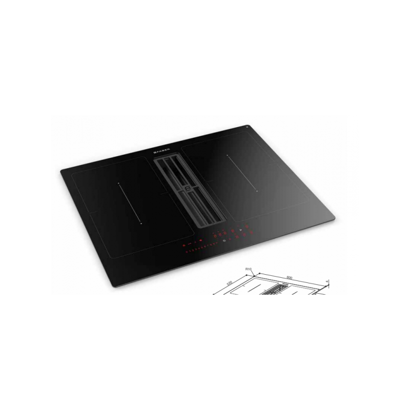 FABER GALILEO SMART BK Piano Cottura a induzione con Cappa Integrata 60 cm + Kit 340.0627.228 - Vetro Nero Enormi sconti