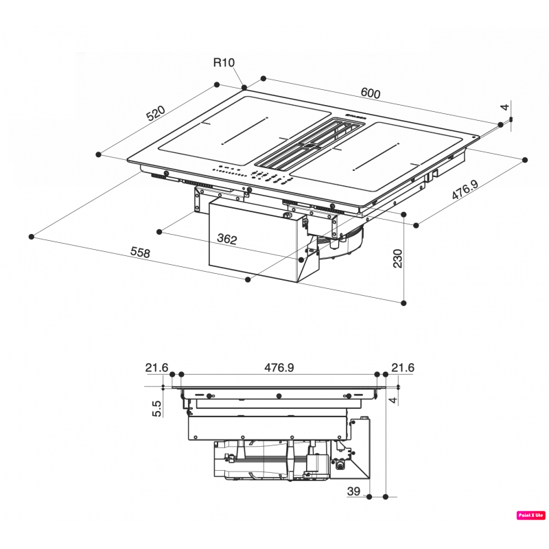 FABER GALILEO SMART BK Piano Cottura a induzione con Cappa Integrata 60 cm + Kit 340.0627.228 - Vetro Nero Enormi sconti