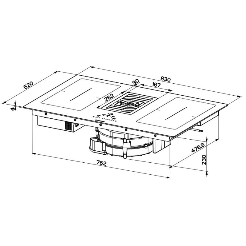 FABER S.p.A. Hob Galileo Smart BK Glass A830 Nero Da incasso 83 cm Piano cottura a induzione 4 Fornello(i) 50% di sconto con spedizione gratuita