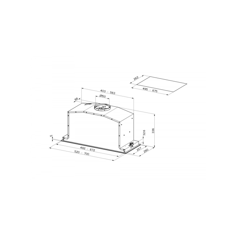 FABER cappa sottopensile BI-AIR KL 305.0615.686 vetro nero e marrone chiaro da 52cm Esporta salva