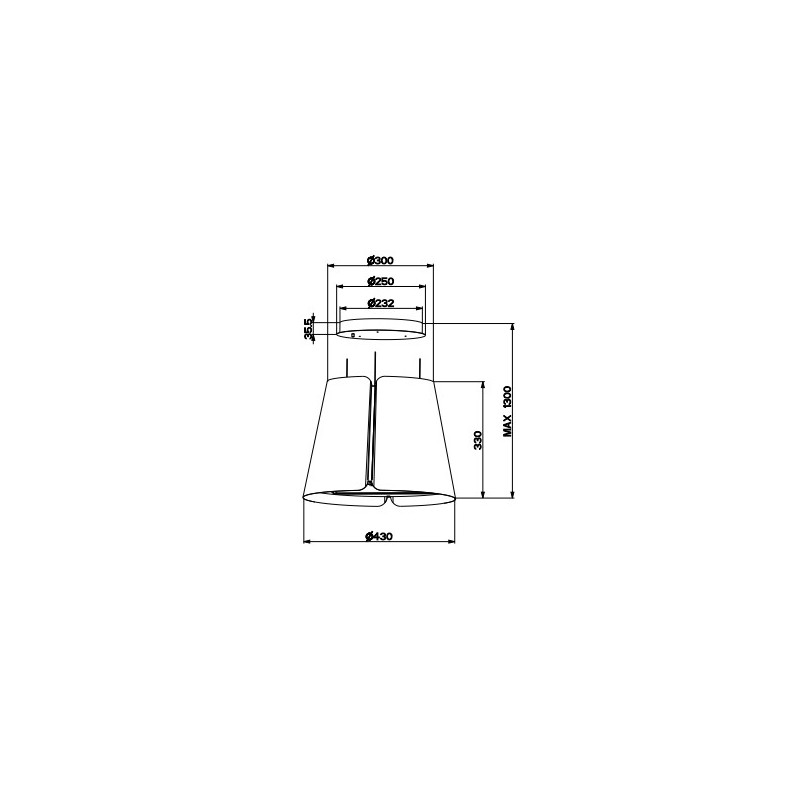FABER S.p.A. Beat DG Matt F45 Sospeso Grigio 720 m³/h