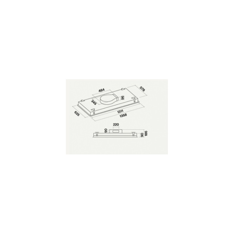 Falmec Nuvola 140 Integrato a soffitto Acciaio inox C Rilascio limitato