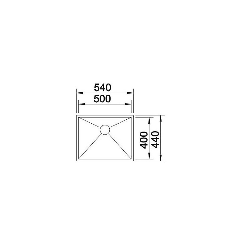 BLANCO 1517244 Lavello Zerox 500-IF 1 vasca 54x44cm Acciaio Inox Durinox Officina
