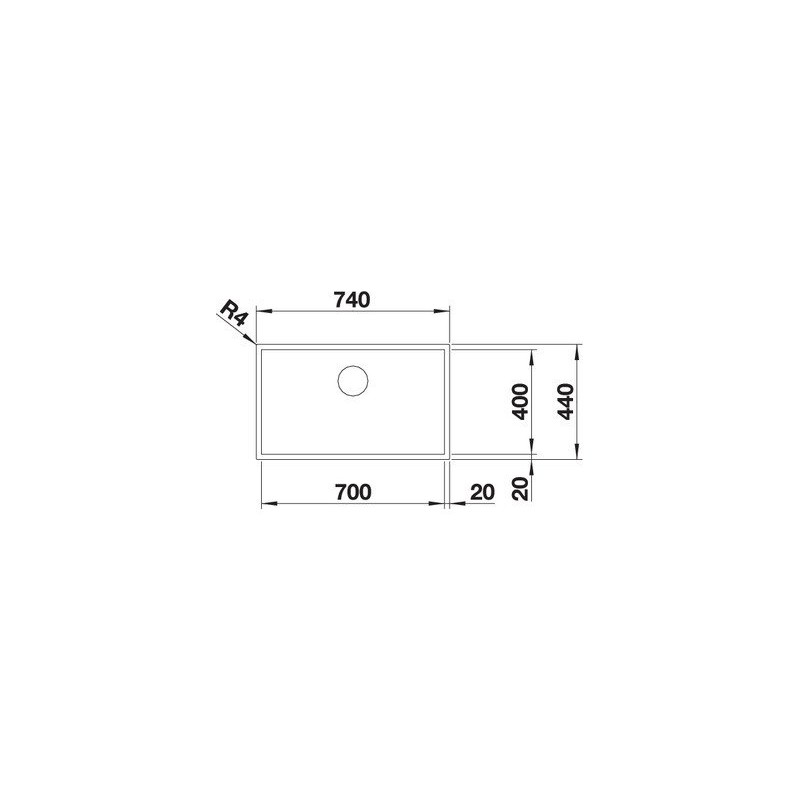 BLANCO 1523099 Lavello Zerox Durinox 700-IF 74x44cm Inox Limitato a 3 giorni