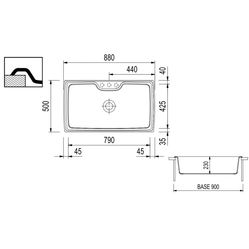 TELMA HR0860.26 Lavello NAIKY 1 vasca 880x500 mm Telmagranit nero opaco Offerta temporanea