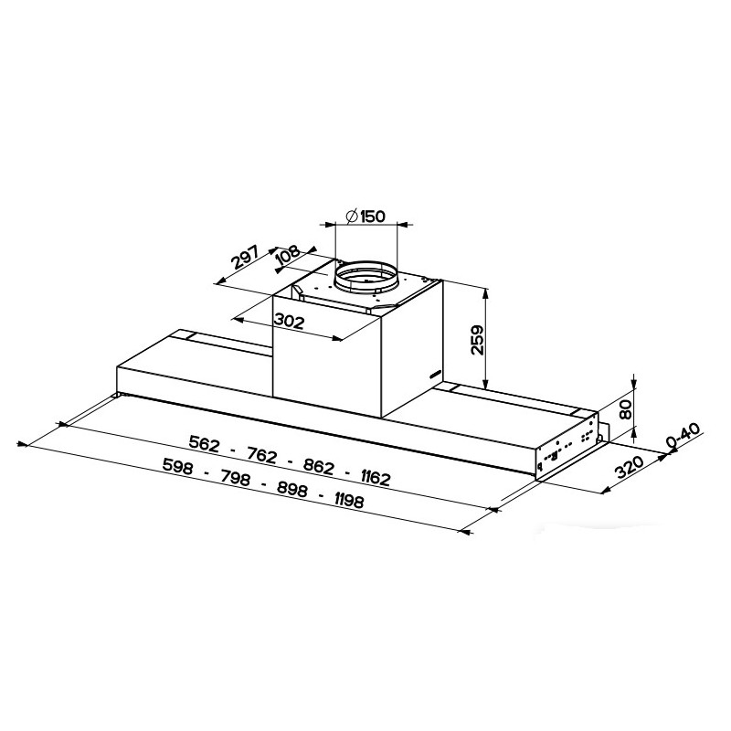FABER S.p.A. In-Nova Premium WH M A60 Integrato Bianco 670 m³/h In Linea
