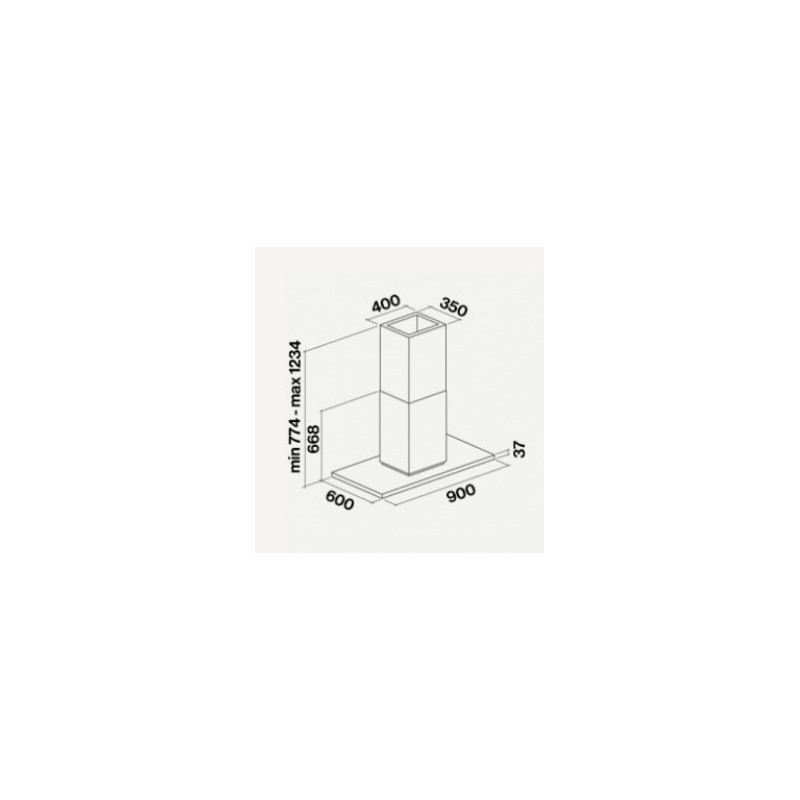 Falmec Zenith NRS Cappa aspirante a isola Acciaio inox 800 m³/h C Consegna Veloce