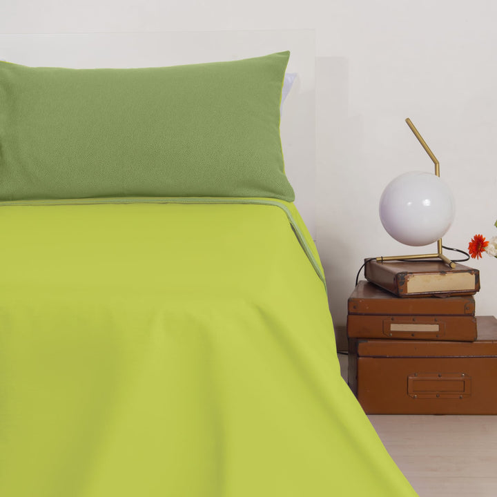 Zenoni & ColombiCompleto Lenzuola Matrimoniale con balza in Jacquard Keppler Verde Lime Consegna Veloce