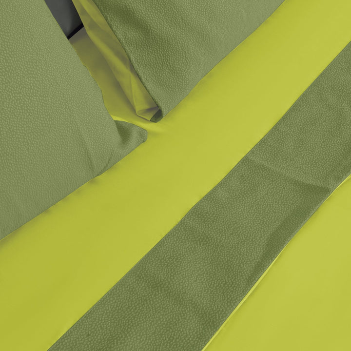 Zenoni & ColombiCompleto Lenzuola Matrimoniale con balza in Jacquard Keppler Verde Lime Consegna Veloce