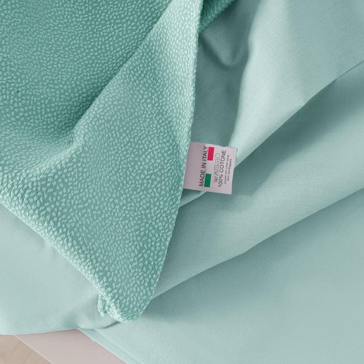 Zenoni & ColombiCompleto copriletto con federe in cotone Jacquard Keppler Verde Acqua Vendita