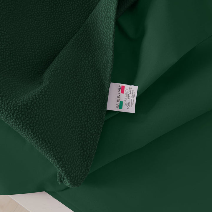 Zenoni & ColombiCompleto copriletto con federe in cotone Jacquard Keppler Verde Giungla Pezzi Unici