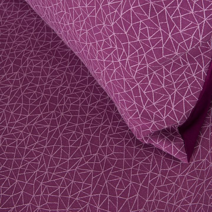 Zenoni & ColombiCompleto copriletto con federe in cotone Jacquard Triangolo Malva Soddisfazione Garantita
