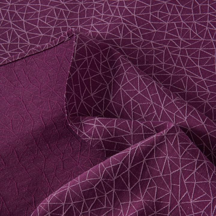 Zenoni & ColombiCompleto copriletto con federe in cotone Jacquard Triangolo Malva Soddisfazione Garantita
