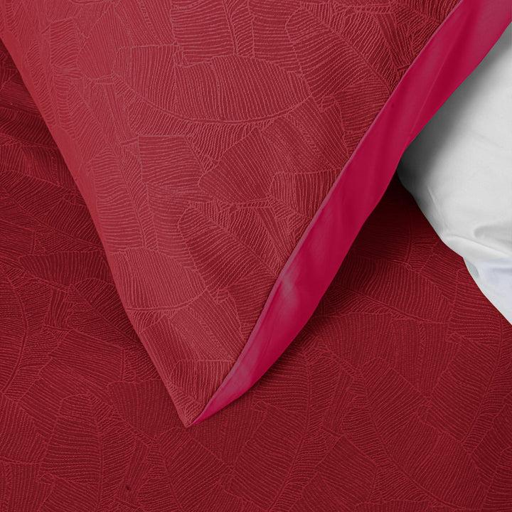 Zenoni & ColombiCompleto Copriletto con federe in cotone Jacquard Giungla Bordeaux Consegna Veloce