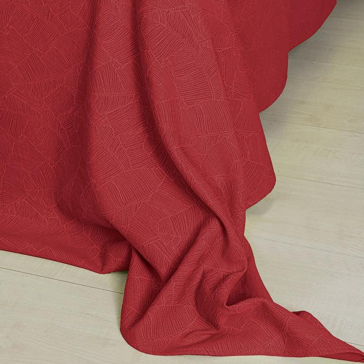 Zenoni & ColombiCompleto Copriletto con federe in cotone Jacquard Giungla Bordeaux Consegna Veloce