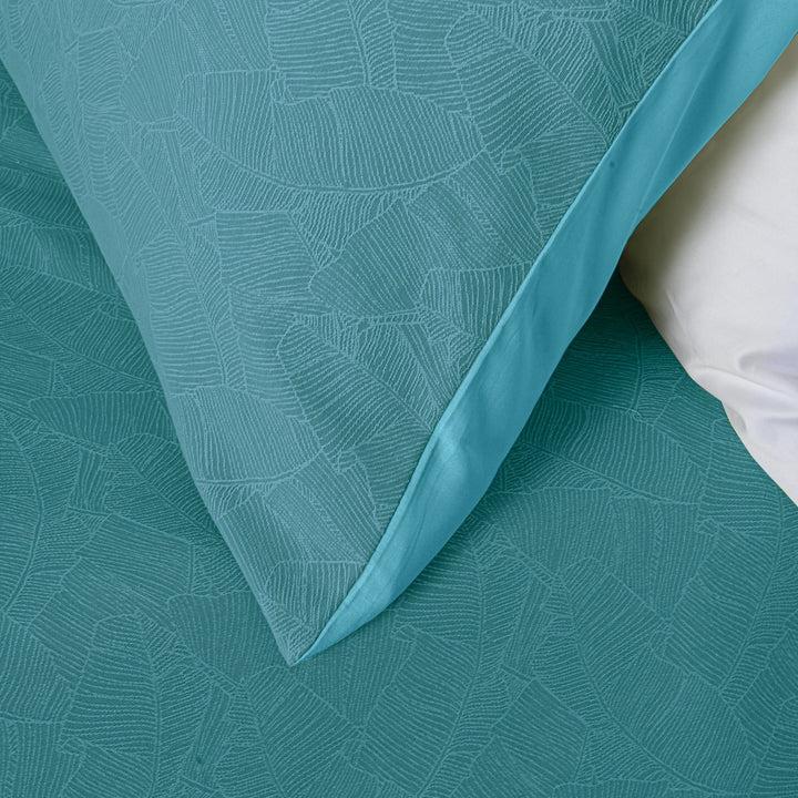 Zenoni & ColombiCompleto Copriletto con federe in cotone Jacquard Giungla Azzurro Acqua Promozione Limitata
