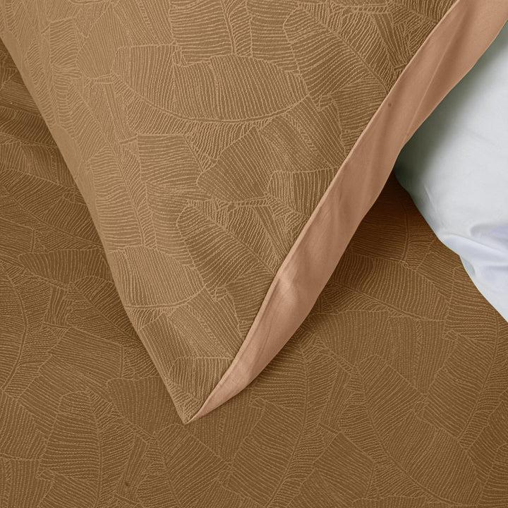 Zenoni & ColombiCompleto Copriletto con federe in cotone Jacquard Giungla Nocciola Fino Al -60%