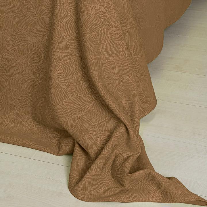 Zenoni & ColombiCompleto Copriletto con federe in cotone Jacquard Giungla Nocciola Fino Al -60%