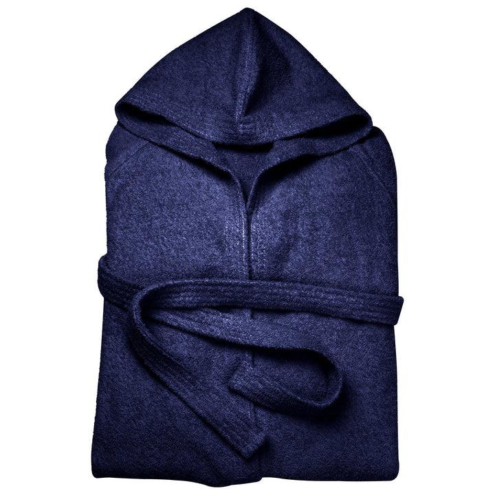 Zenoni & ColombiAccappatoio Essential con cappuccio in spugna di cotone Blu Navy Qualità