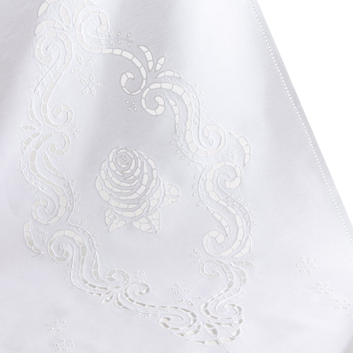 Zenoni & ColombiCoppia di Tende ricamate a mano in misto Lino Made in Italy variante Mary's Rose Italy