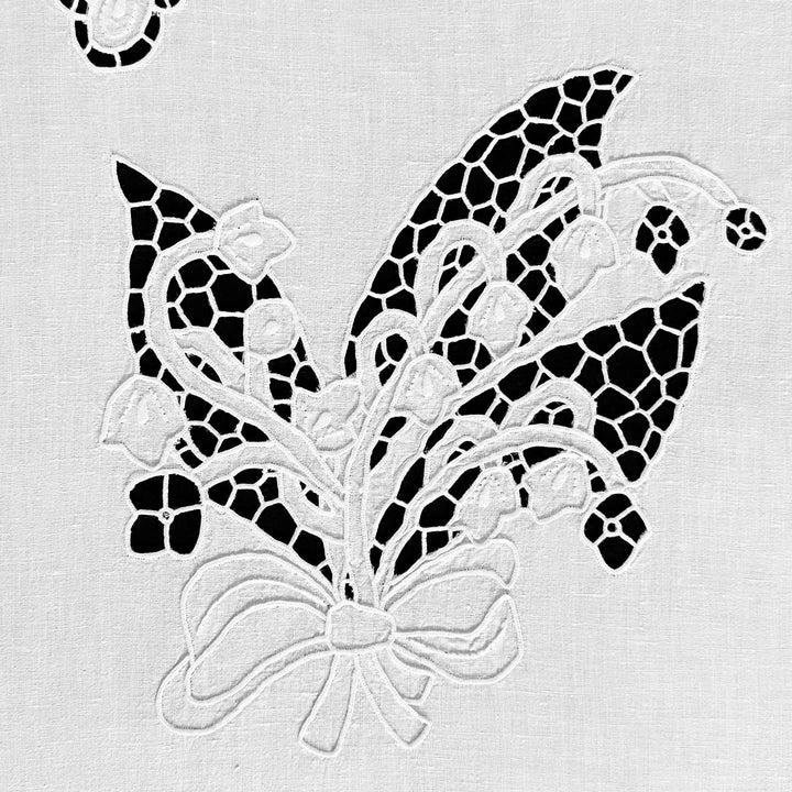 Zenoni & ColombiTenda ricamata a mano in misto Lino Made in Italy variante Fenice Consegna Veloce