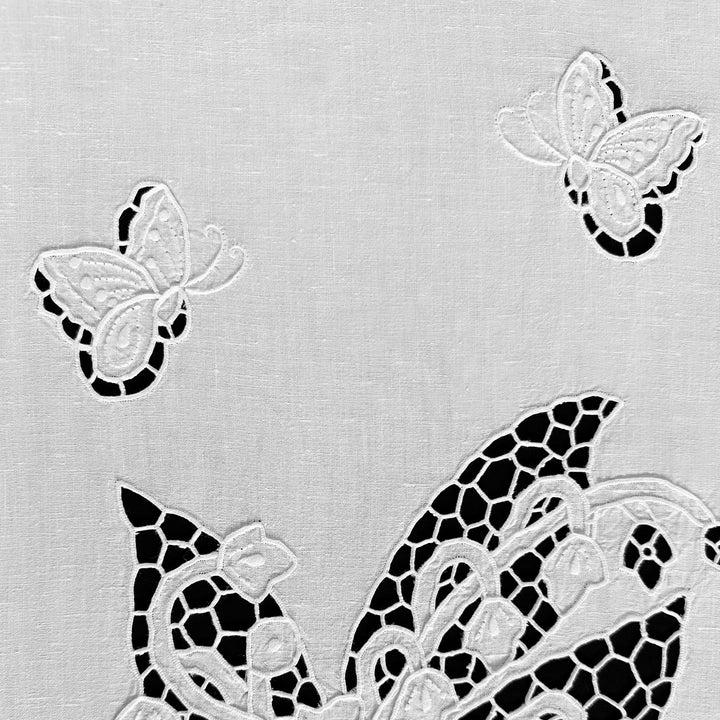 Zenoni & ColombiTenda ricamata a mano in misto Lino Made in Italy variante Fenice Consegna Veloce