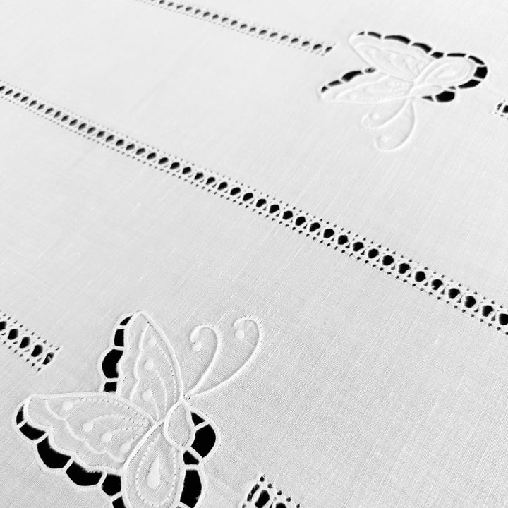 Zenoni & ColombiCoppia di Tende ricamate a mano in misto Lino Made in Italy variante Butterfly Novità
