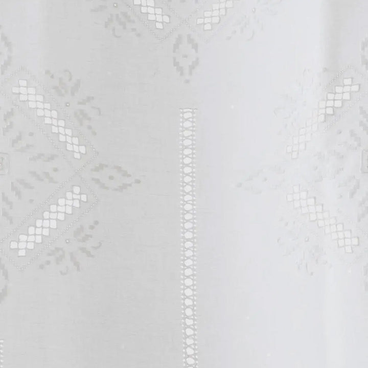 Zenoni & ColombiCoppia di Tende ricamate a mano in misto Lino Made in Italy variante Punto Antico Toscano Online