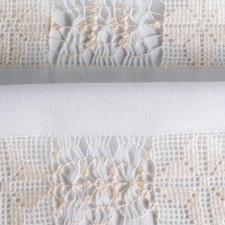 Zenoni & ColombiCoppia di Tende ricamate a mano in misto Lino Made in Italy variante Daniela Offerte