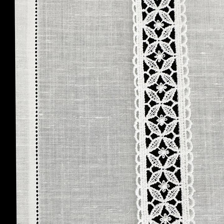 Zenoni & ColombiTenda al metro ricamata in misto Lino Made in Italy variante Letizia Offerta