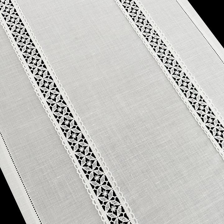 Zenoni & ColombiTenda al metro ricamata in misto Lino Made in Italy variante Letizia Offerta