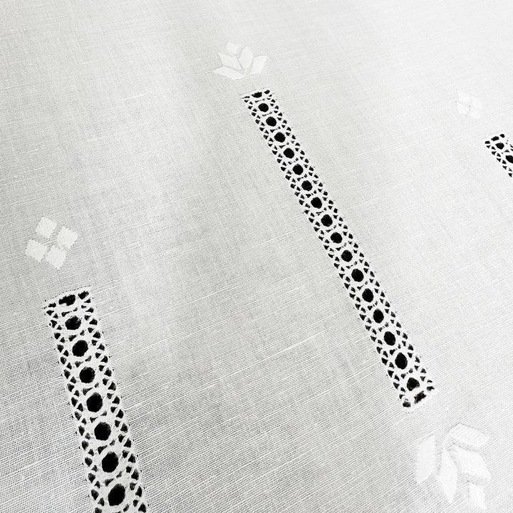 Zenoni & ColombiTenda al metro ricamata in misto Lino Made in Italy variante Tuscania Outlet