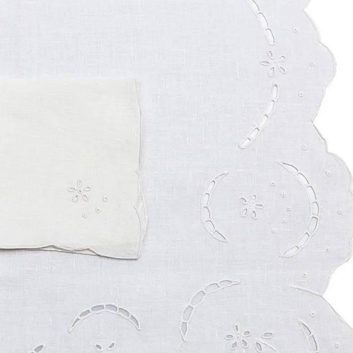 Zenoni & ColombiTovaglia da the + 4 tovaglioli ricamati 100% Cotone variante Elide Online
