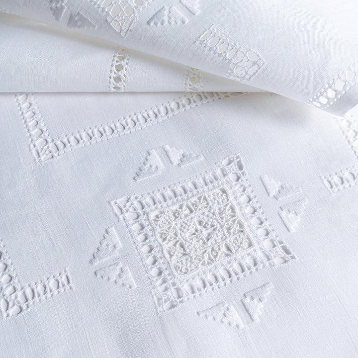 Zenoni & ColombiRunner ricamato a mano in misto Lino e Cotone Made in Italy Punto antico toscano Economico
