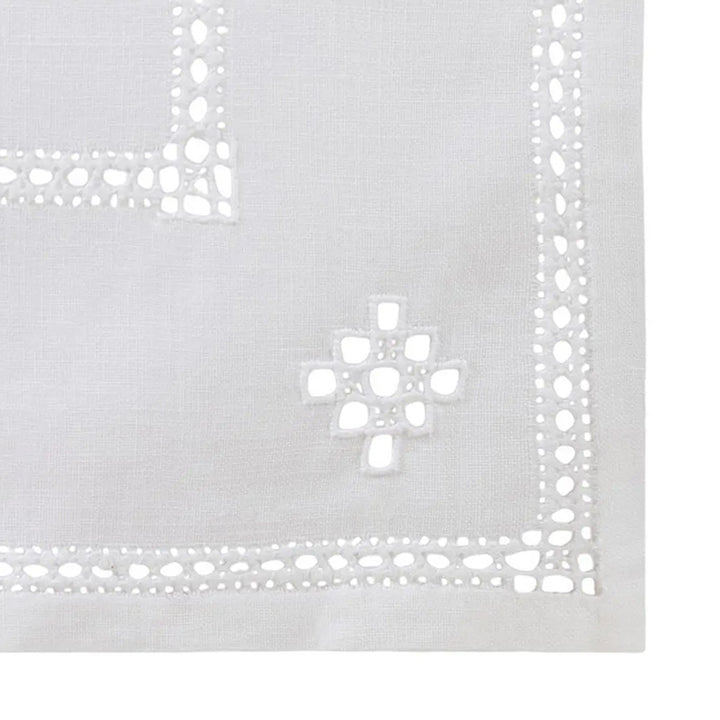 Zenoni & ColombiRunner ricamato a mano in misto Lino e Cotone Made in Italy Punto antico toscano Economico
