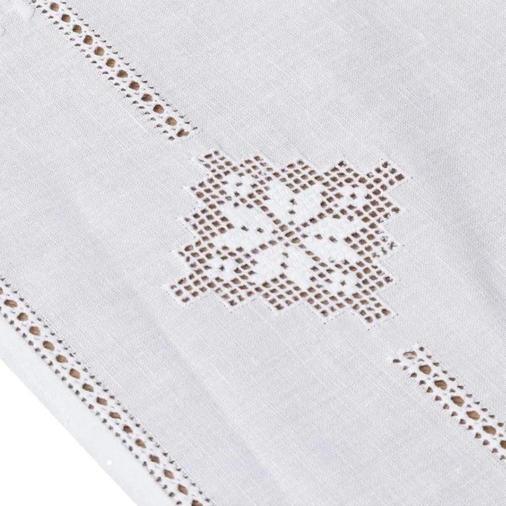 Zenoni & ColombiCentrotavola ricamato a mano in misto Lino e Cotone Made in Italy variante Sara Saldi