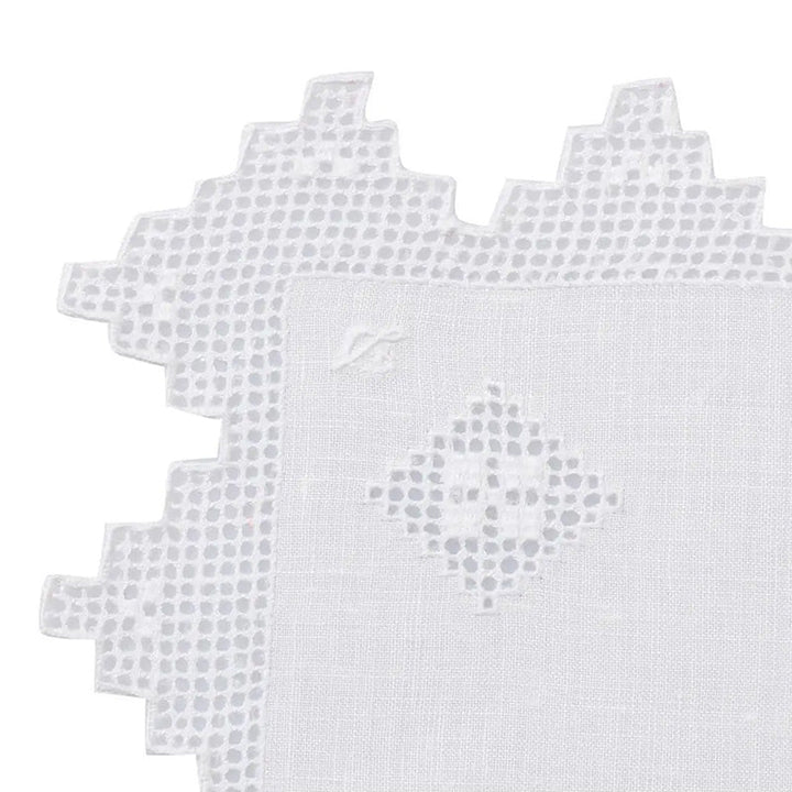 Zenoni & ColombiCentrino ricamato a mano in puro Lino Made in Italy variante Etruria (2 pezzi) Negozio