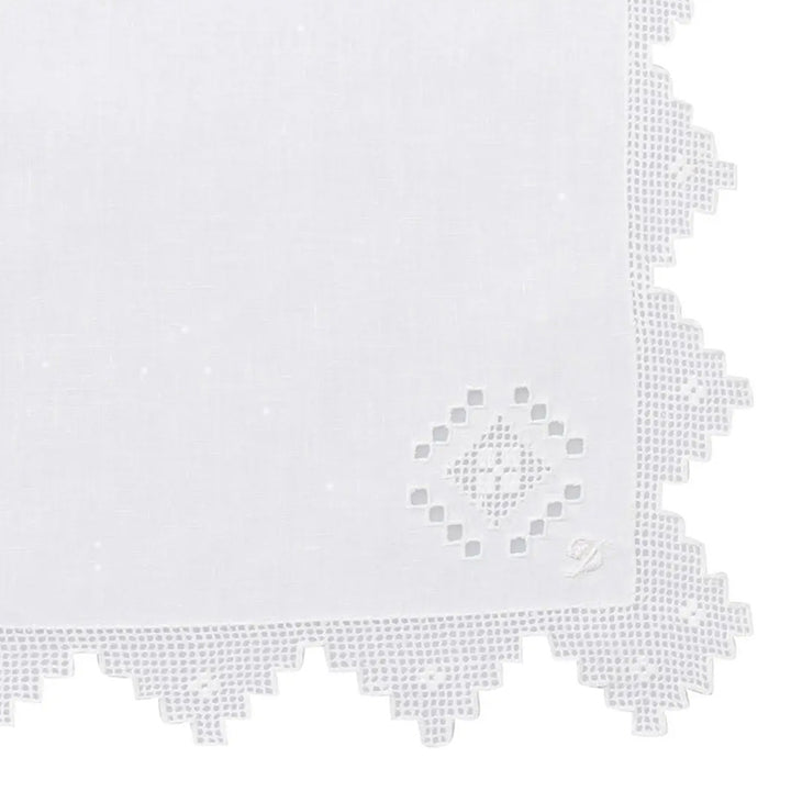 Zenoni & ColombiCentrino centrotavola ricamato a mano in puro Lino Made in Italy variante Etruria Nuova
